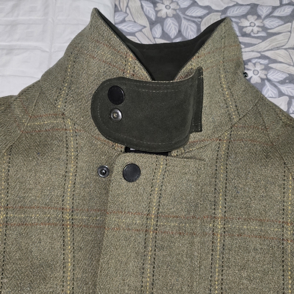 Barbour Green Check Military Coat - Picture 13 of 15